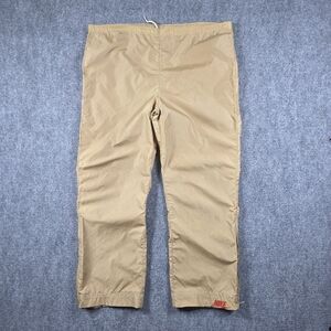 NIKE NYLON TRACK PANTS L KHAKI VINTAGE ZIPPER HEM